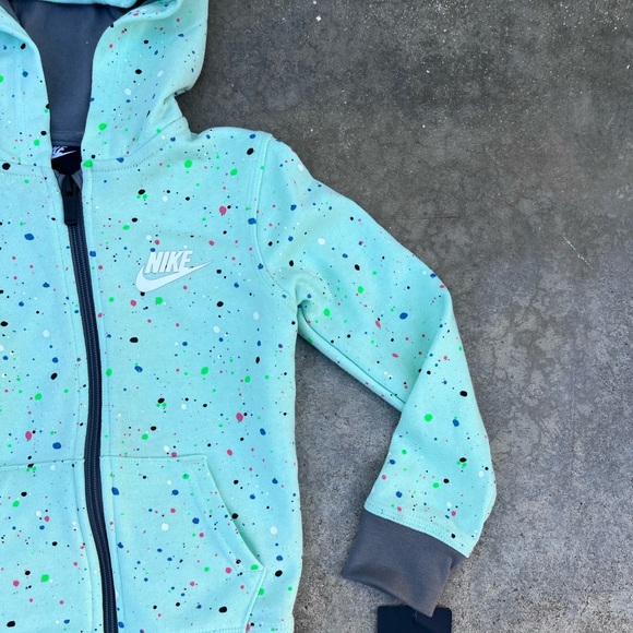 🎉NIKE🎉 Nike Confetti DNA Full Zip Hoodie Size 4 Mint Foam 86J286-E6D NWT - Picture 5 of 8